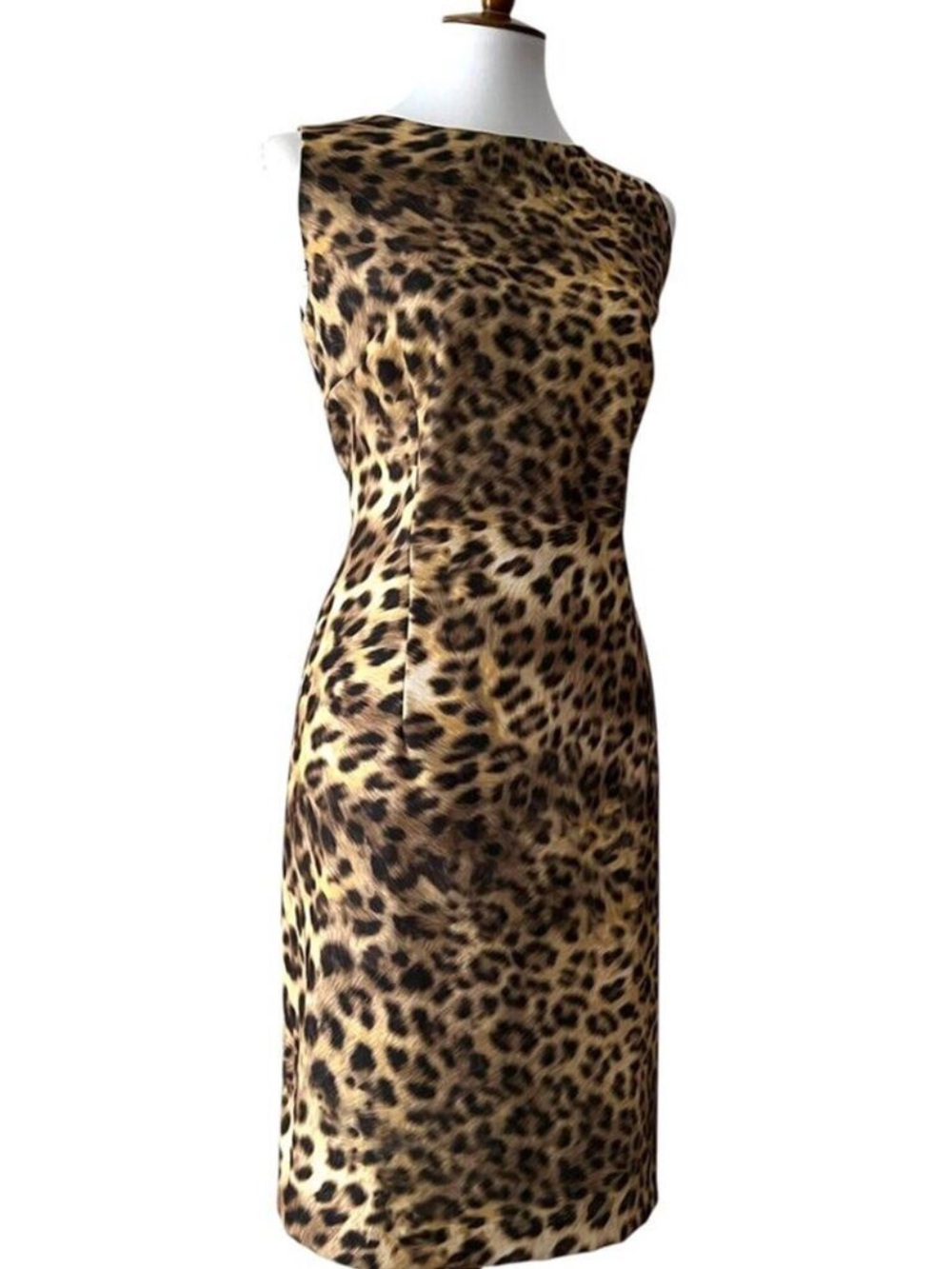 Vintage Womens Dress XL Retro 90s 60s Large Dress Leopard Classic 3D Animal US